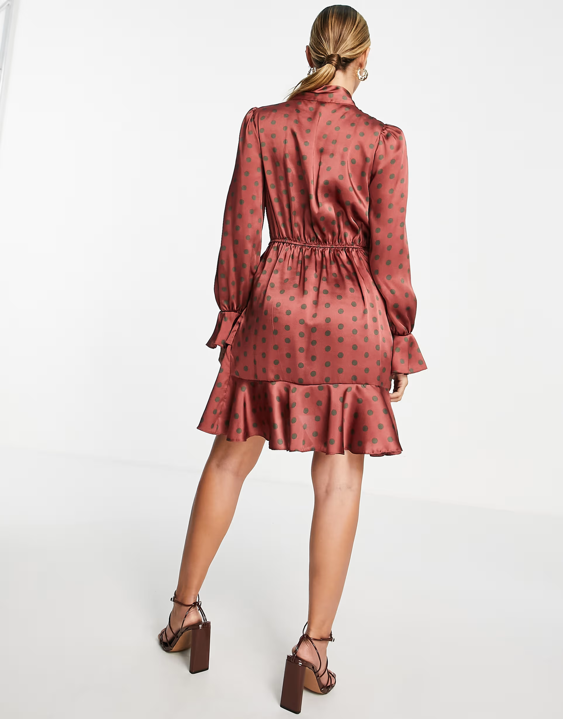 River Island Womens Pussybow Spot Mini Dress In Red