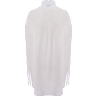 In The Style X Dani Dyer Womens Ruched Tie Sleeve Shirt In White