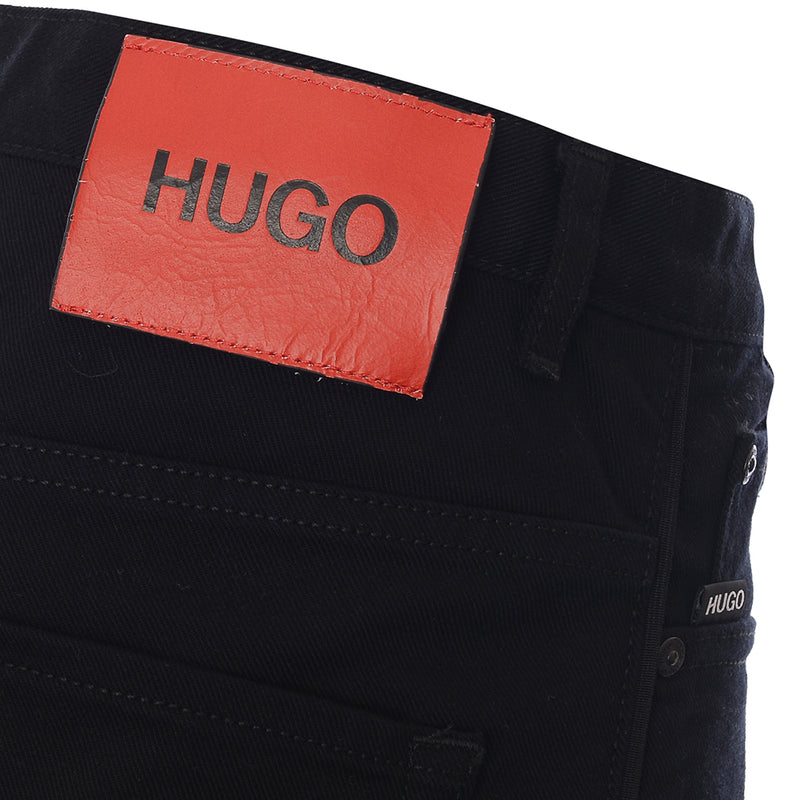 Hugo Mens 338 Straight Crop Jeans In Black