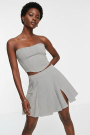Extro & Vert Womens Structured Corset Top In Check