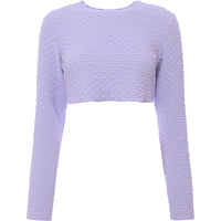 Monki Women's Lilac Long Sleeve Textured Top