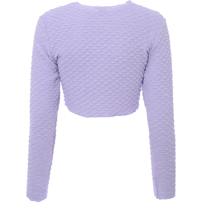 Monki Women's Lilac Long Sleeve Textured Top