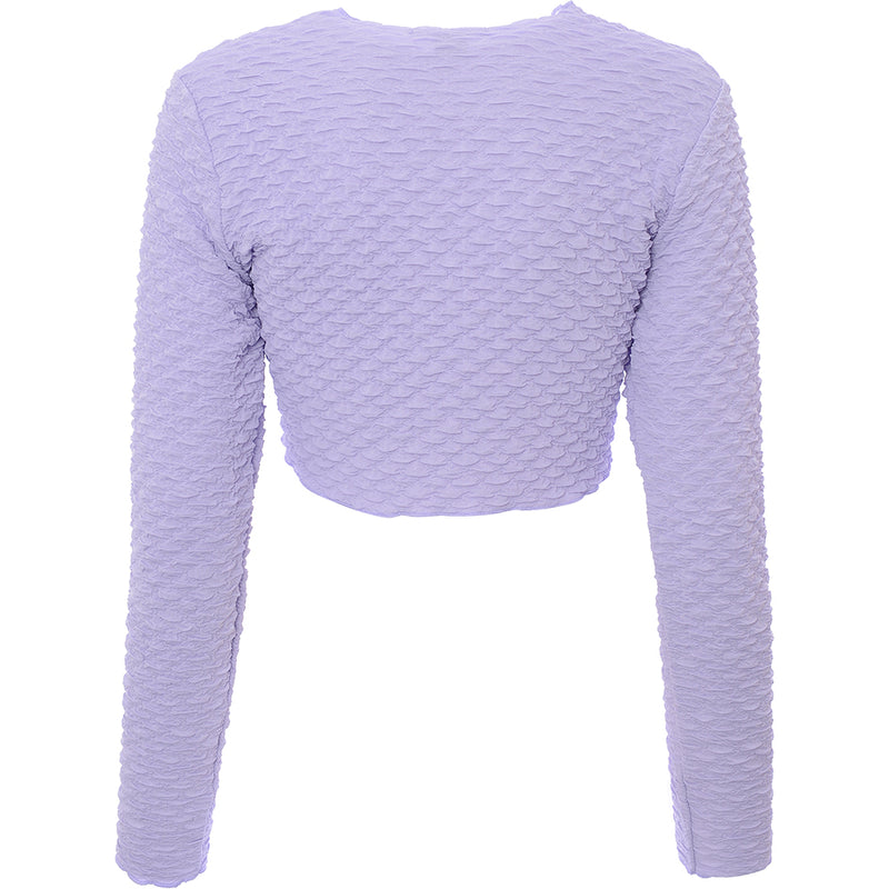 Monki Women's Lilac Long Sleeve Textured Top