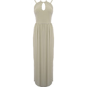 TFNC Womens Green Bridesmaid Strappy Back Halter Neck Dress