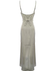 TFNC Women's Sage Green Satin Wrap Dress