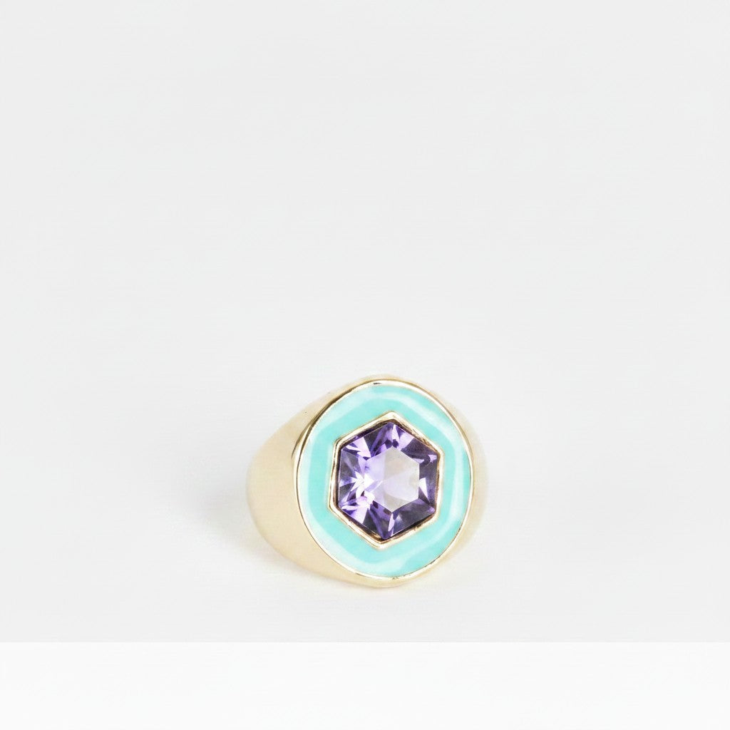 Big Metal London Womens Statement Ring in Gold Plate