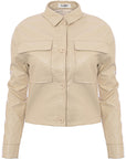 4th & Reckless Women's Buttercream Boxy Leather Look Jacket Co-Ord