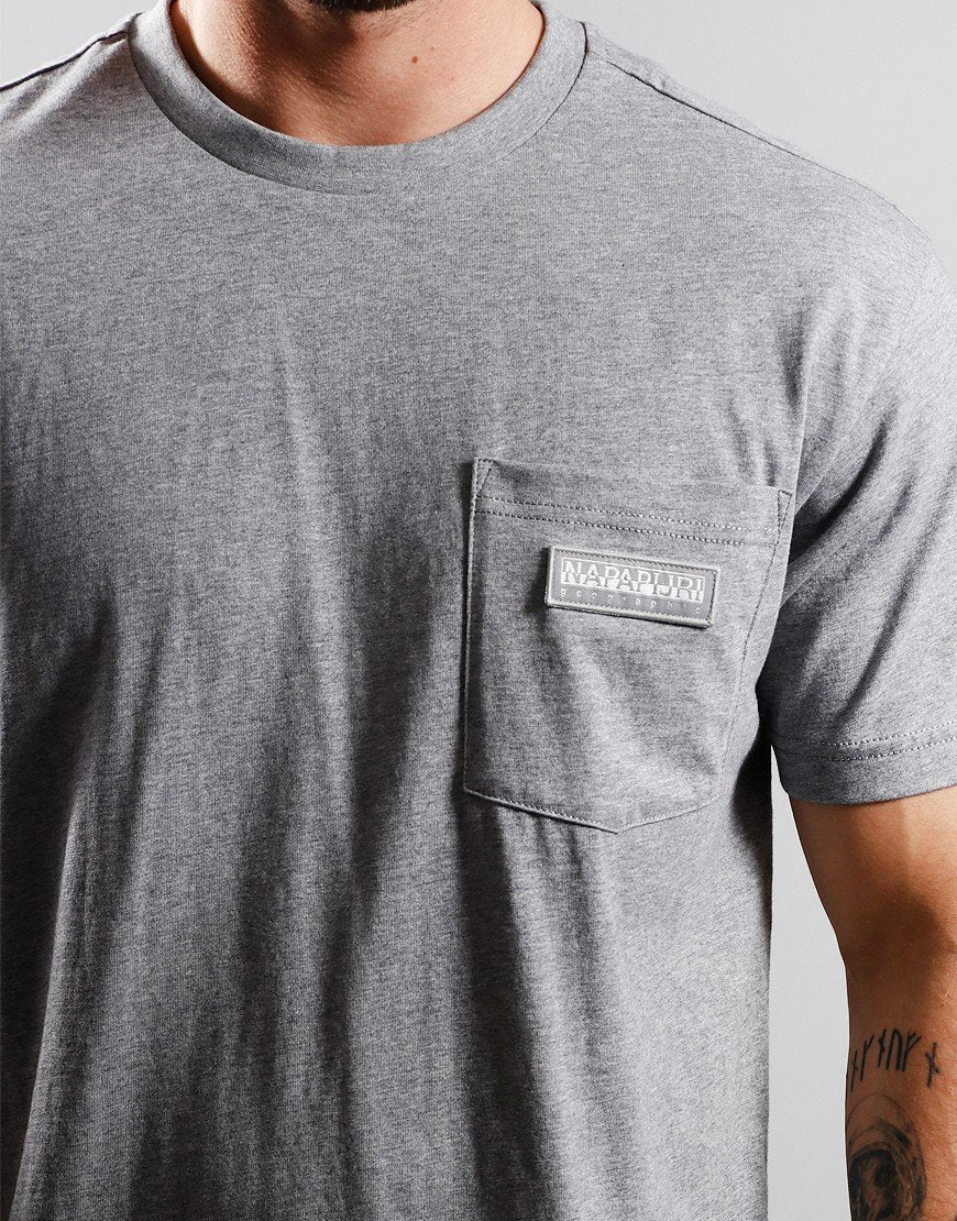 Mens Napapijri Morgex T-Shirt In Light Grey