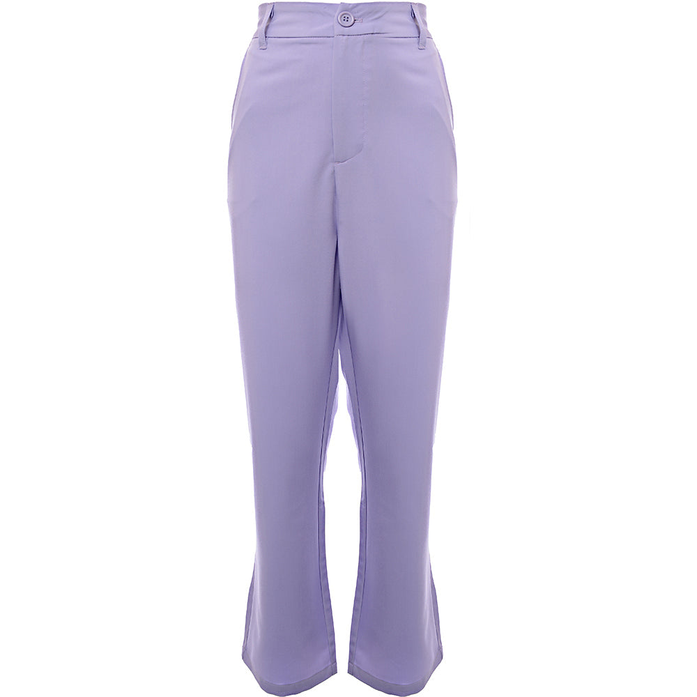 Mens Bando Wide Leg Loose Fit Suit Trousers in Lilac