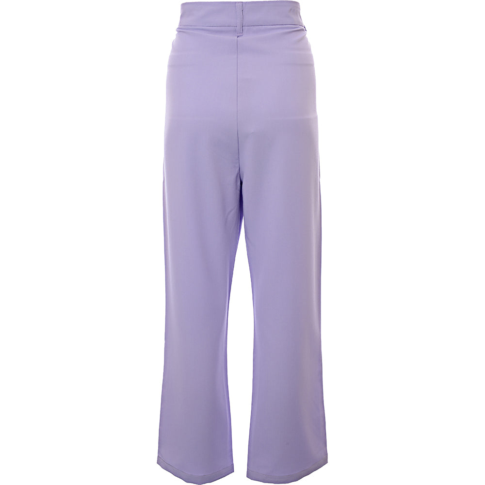 Mens Bando Wide Leg Loose Fit Suit Trousers in Lilac