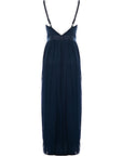 Anaya With Love Women's Navy Bridesmaid Petite Tulle Plunge Front Maxi Dress