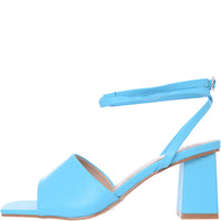 Raid Women's Naya Tie Ankle Mid Heeled Sandals in Blue