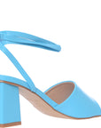 Raid Women's Naya Tie Ankle Mid Heeled Sandals in Blue