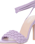 Raid Women's Lilac Wide Fit Garry Plait Strap Heeled Sandals