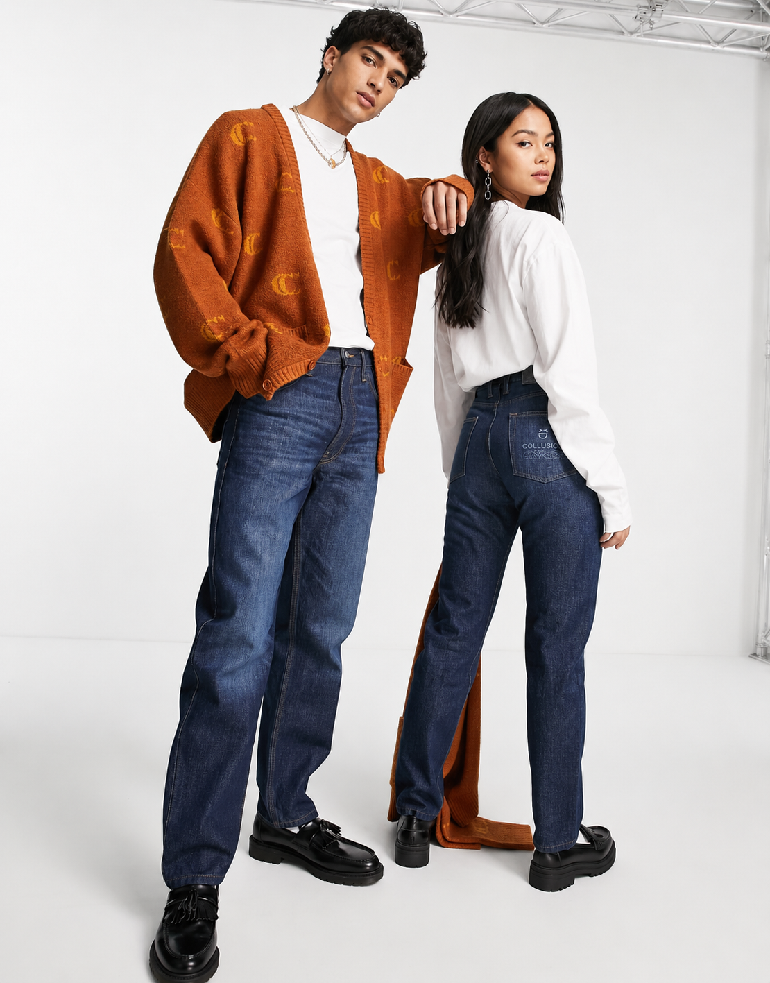 Collusion Womens X000 Unisex Straight Leg Jeans In Blue