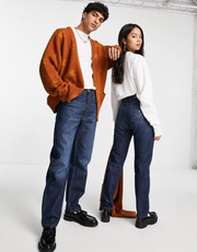 Collusion Womens X000 Unisex Straight Leg Jeans In Blue