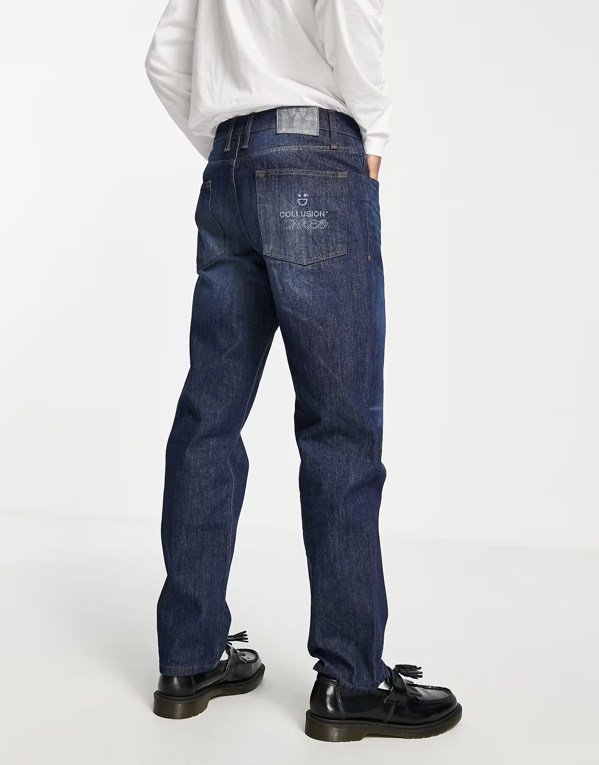 Collusion Womens X000 Unisex Straight Leg Jeans In Blue