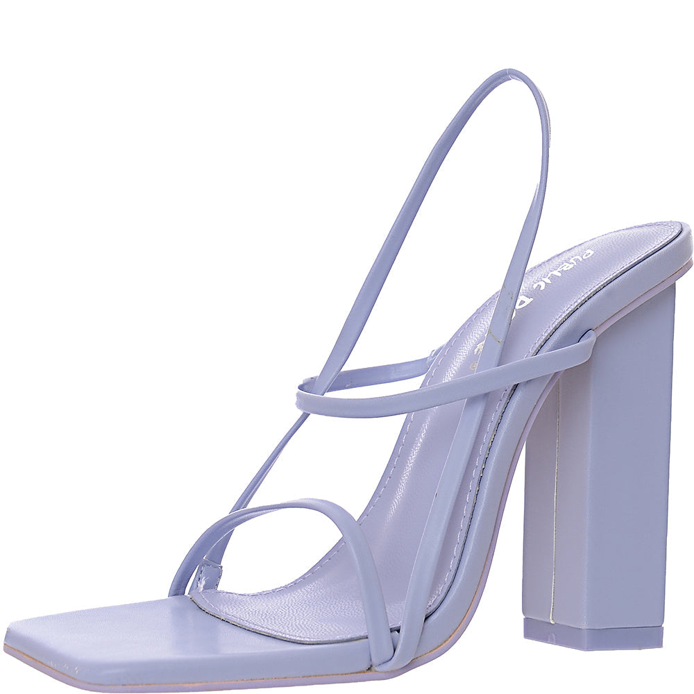 Public Desire Women&#39;s Lilac Halley Block Heel Barely-There Sandals