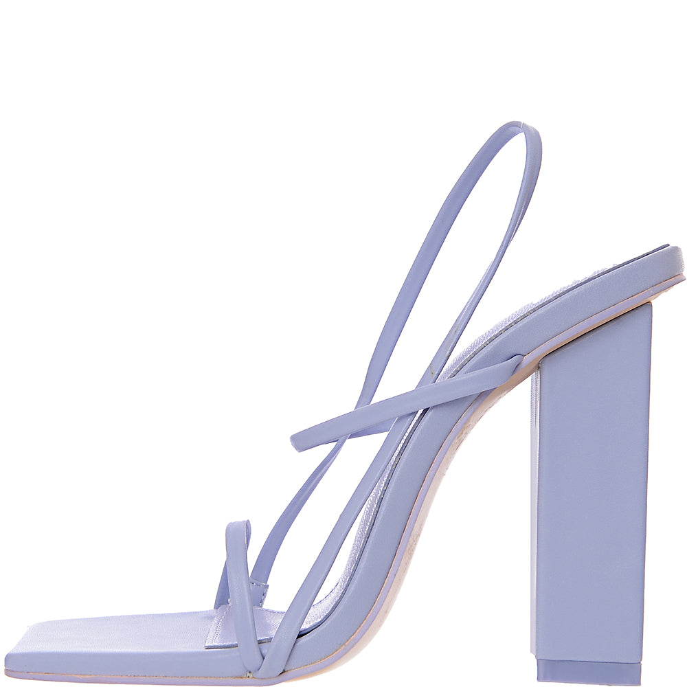 Public Desire Women&#39;s Lilac Halley Block Heel Barely-There Sandals