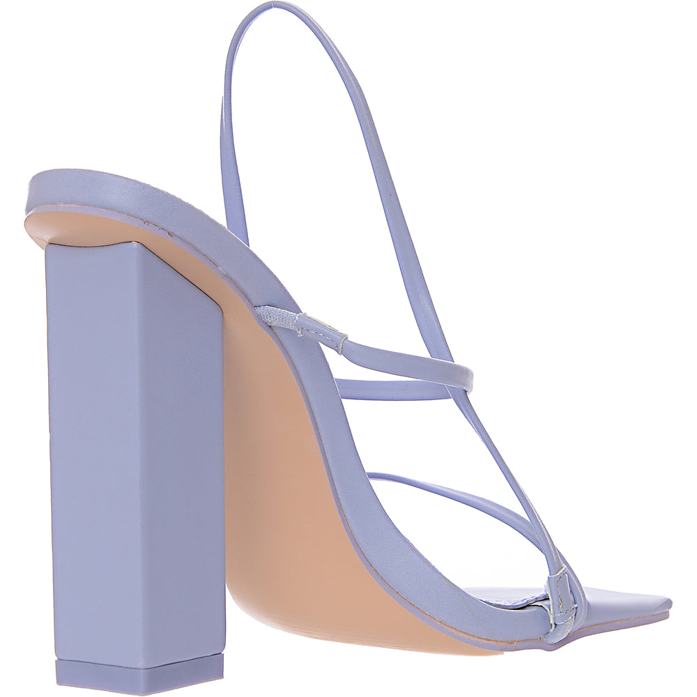 Public Desire Women&#39;s Lilac Halley Block Heel Barely-There Sandals