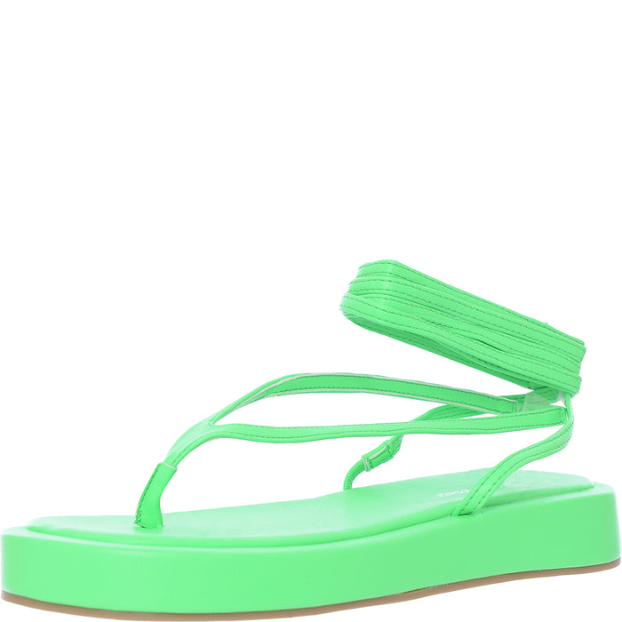 Public Desire Women's Neon Green Beachbabe Flatform Sandals