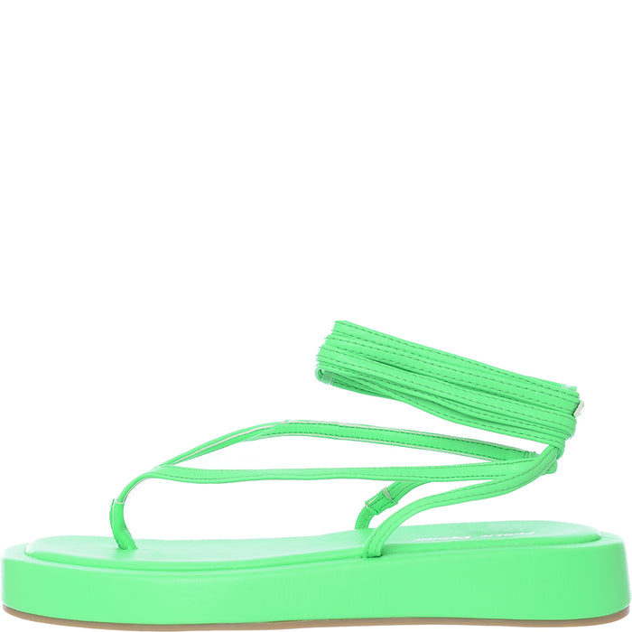 Public Desire Women's Neon Green Beachbabe Flatform Sandals