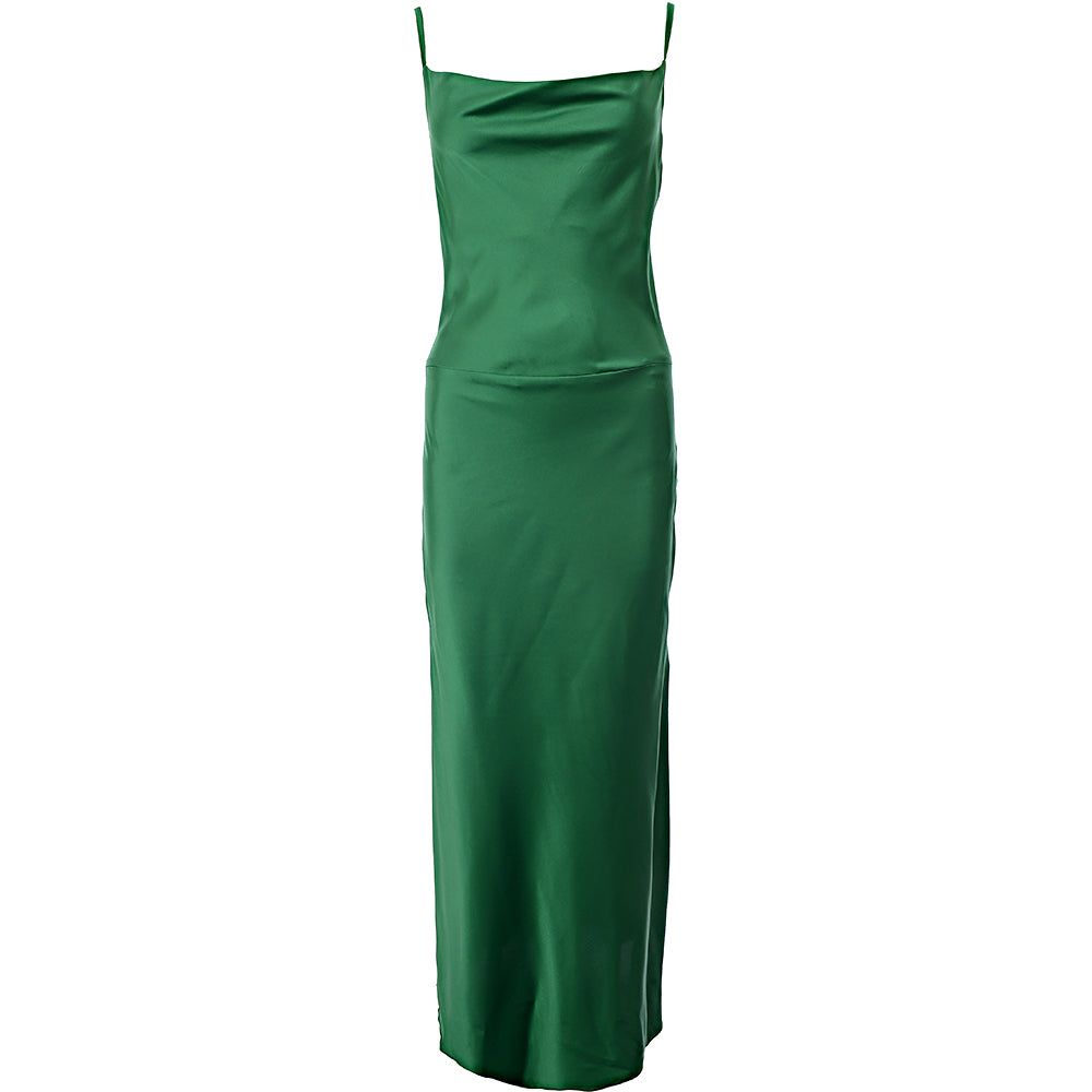 Ax Paris Womens Satin Slip Dress In Green