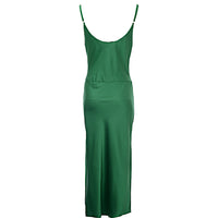 Ax Paris Womens Satin Slip Dress In Green