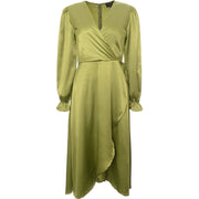 AX Paris Women's Green Wrap Front Midi Dress