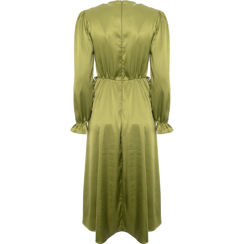 AX Paris Women's Green Wrap Front Midi Dress