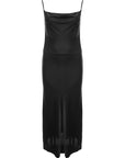 AX Paris Women's Black Cowl Neck Satin Slip Dress