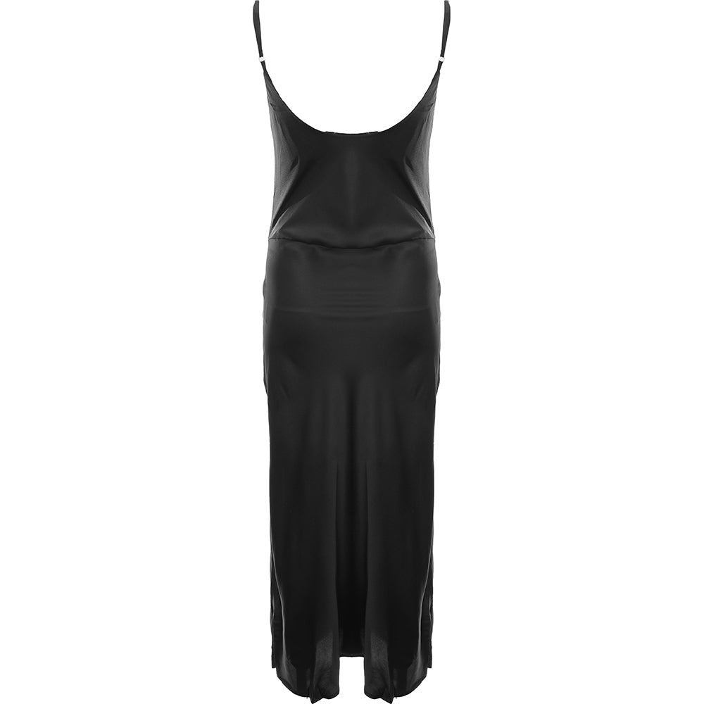 AX Paris Women's Black Cowl Neck Satin Slip Dress