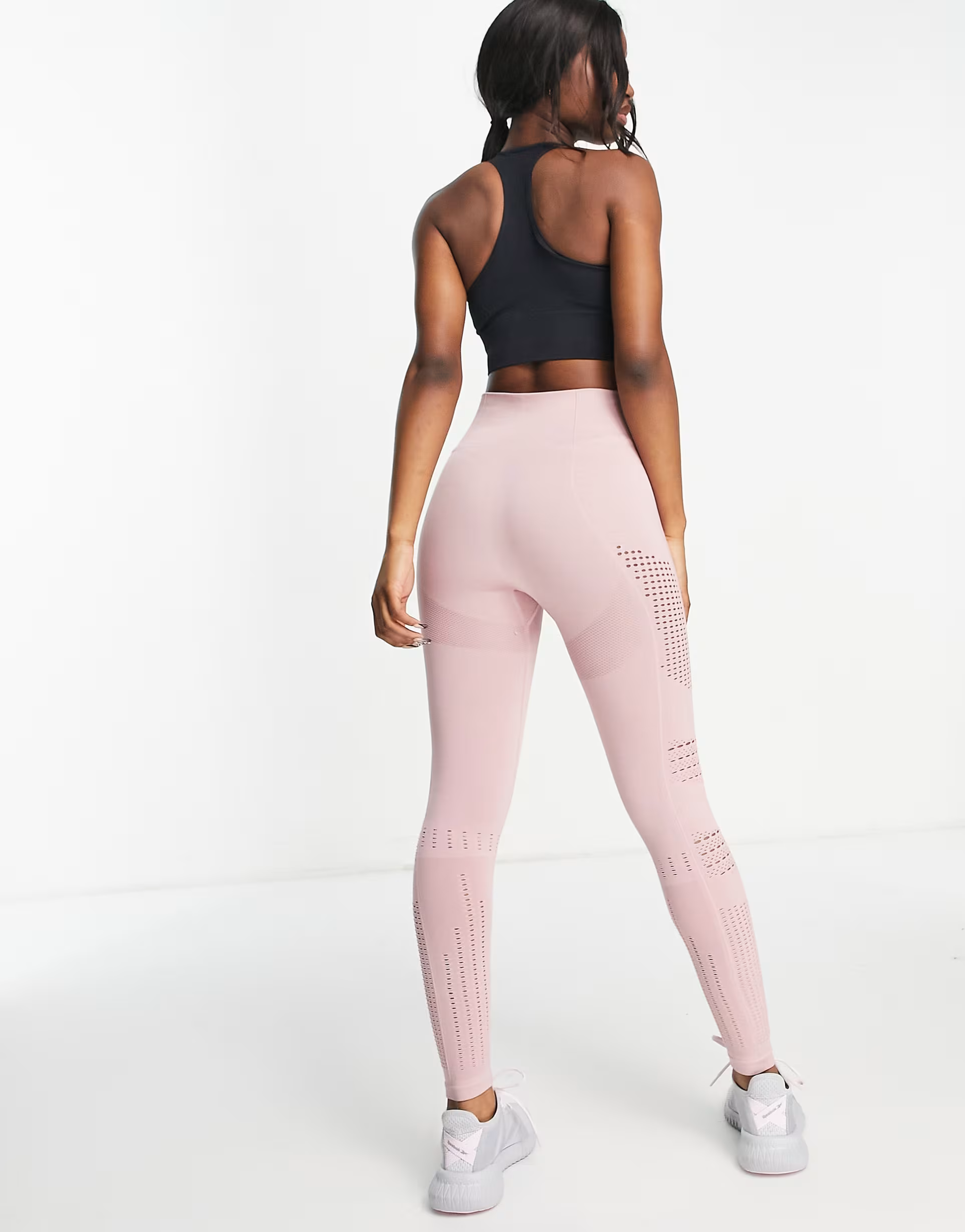 I Saw It First Womens Seamless Cut Out High Waisted Active Leggings In Pink