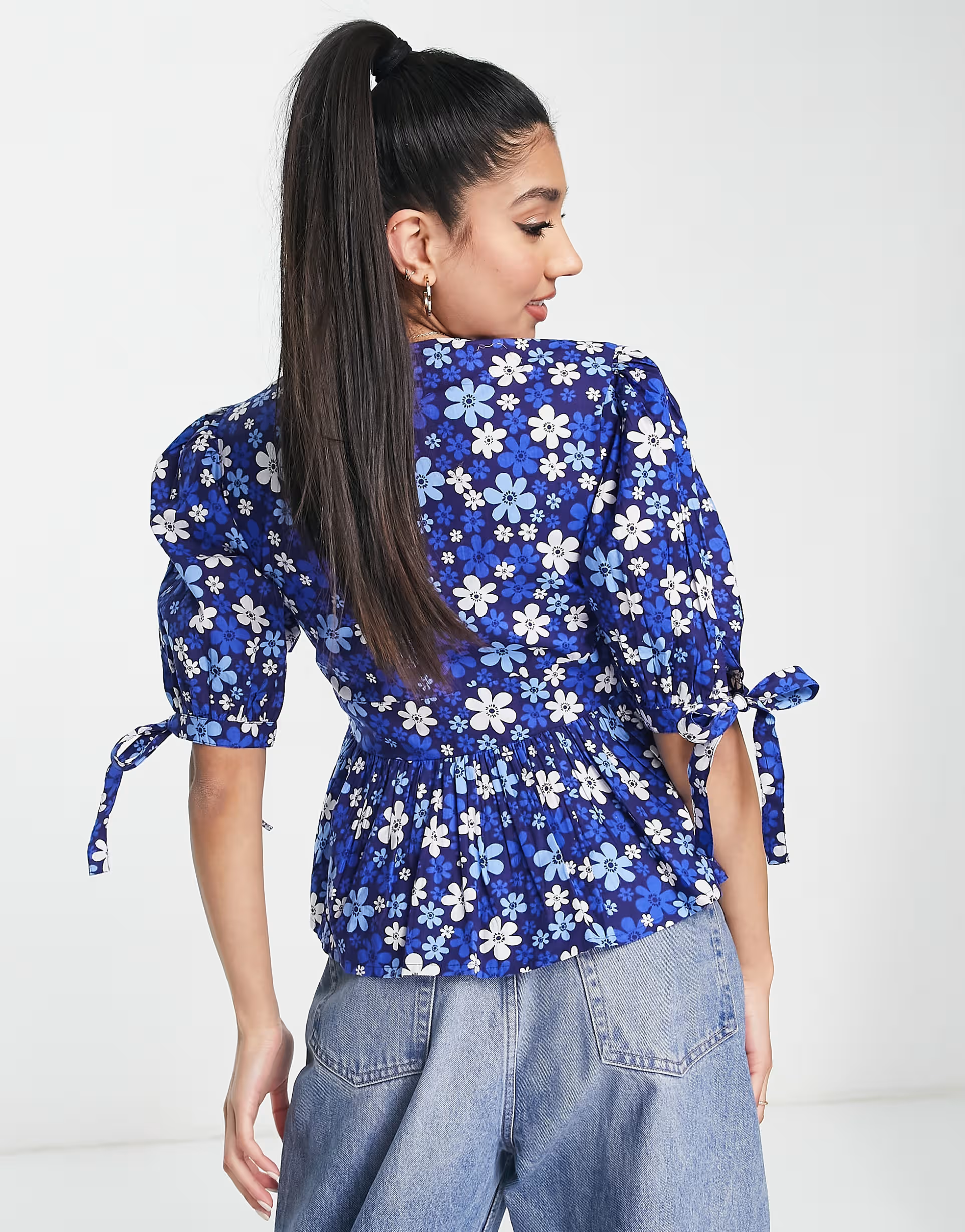 Influence Womens Tea Blouse In Bold Floral Print
