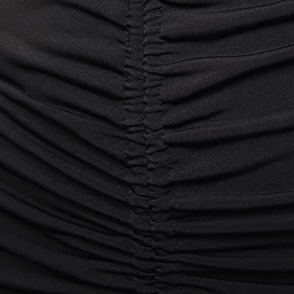 First Distraction Women's Black Asymmetric Ruched Dress
