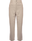 Mango Women's Neutral Faux Leather Straight Leg Trousers