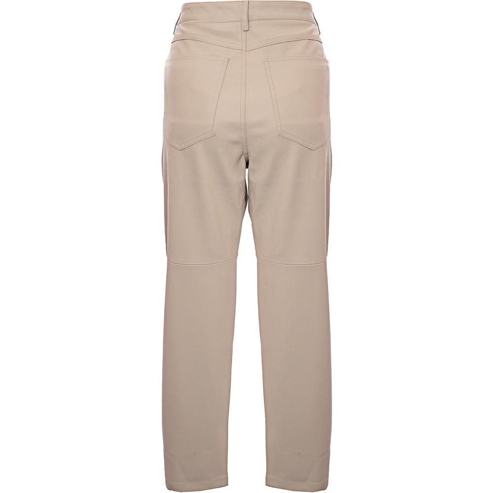 Mango Women&#39;s Neutral Faux Leather Straight Leg Trousers