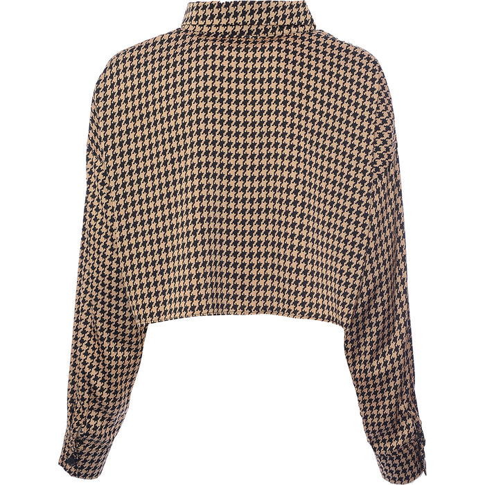 Heartbreak Women's Houndstooth Cropped Shirt Co-Ord