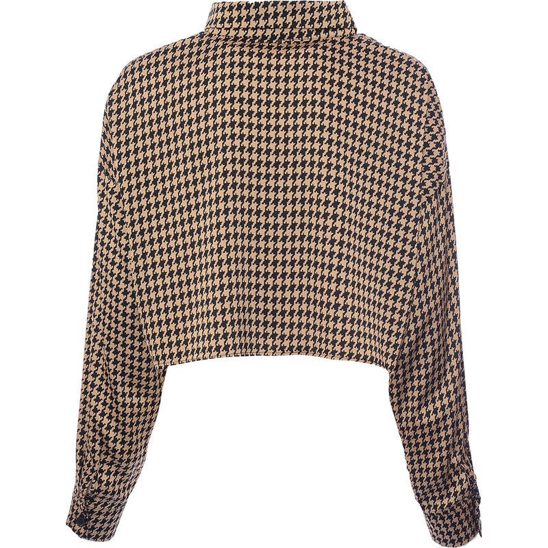 Heartbreak Women's Houndstooth Cropped Shirt Co-Ord