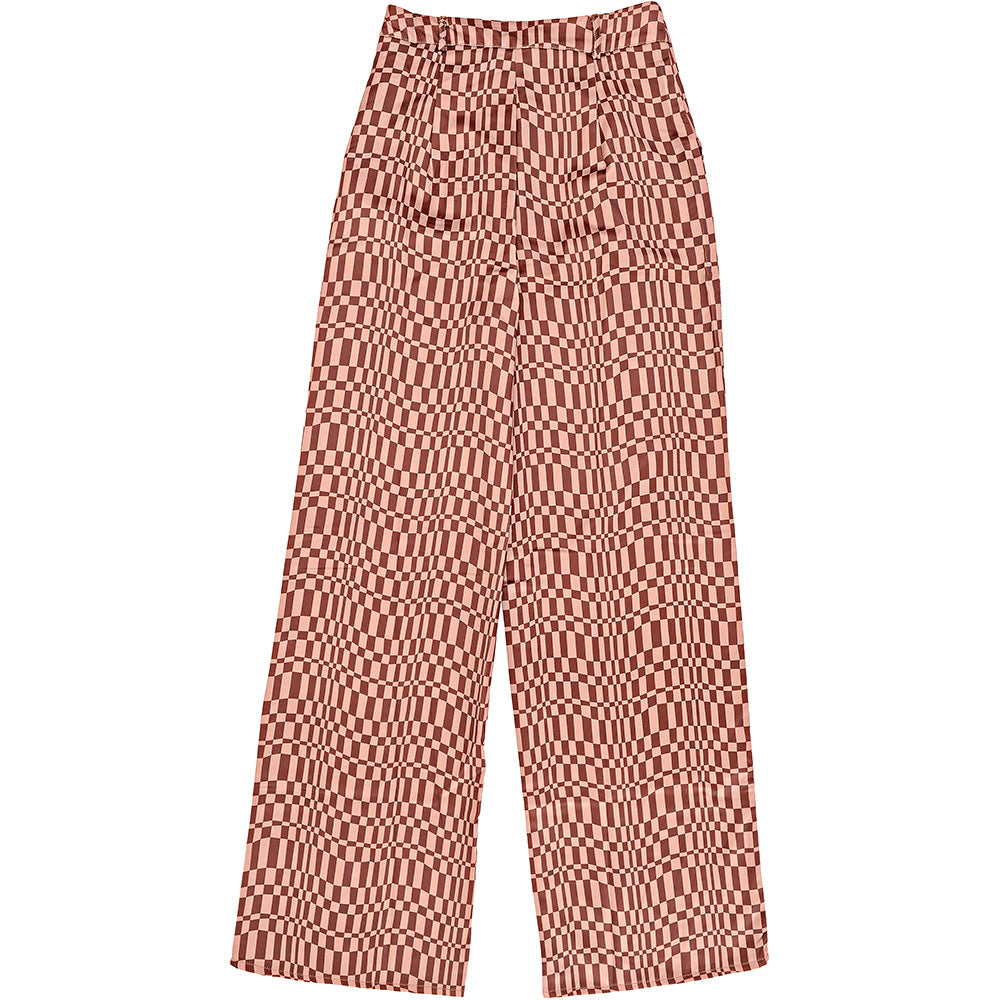 Missguided Womens Co-Ord Wide Leg Trouser in Brown Checkerboard In Brown