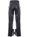 Aria Cove Women's Black Leather Look Tie Hem Trouser