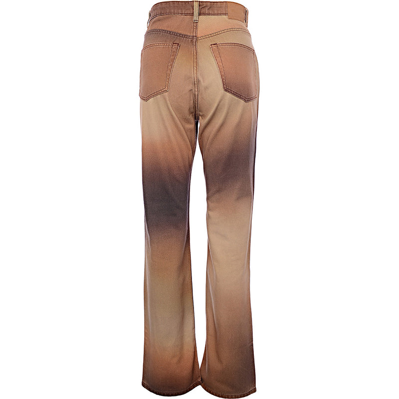 Weekday Women's Brown Rowe Cotton Blend Autumn Blurred Print Jeans