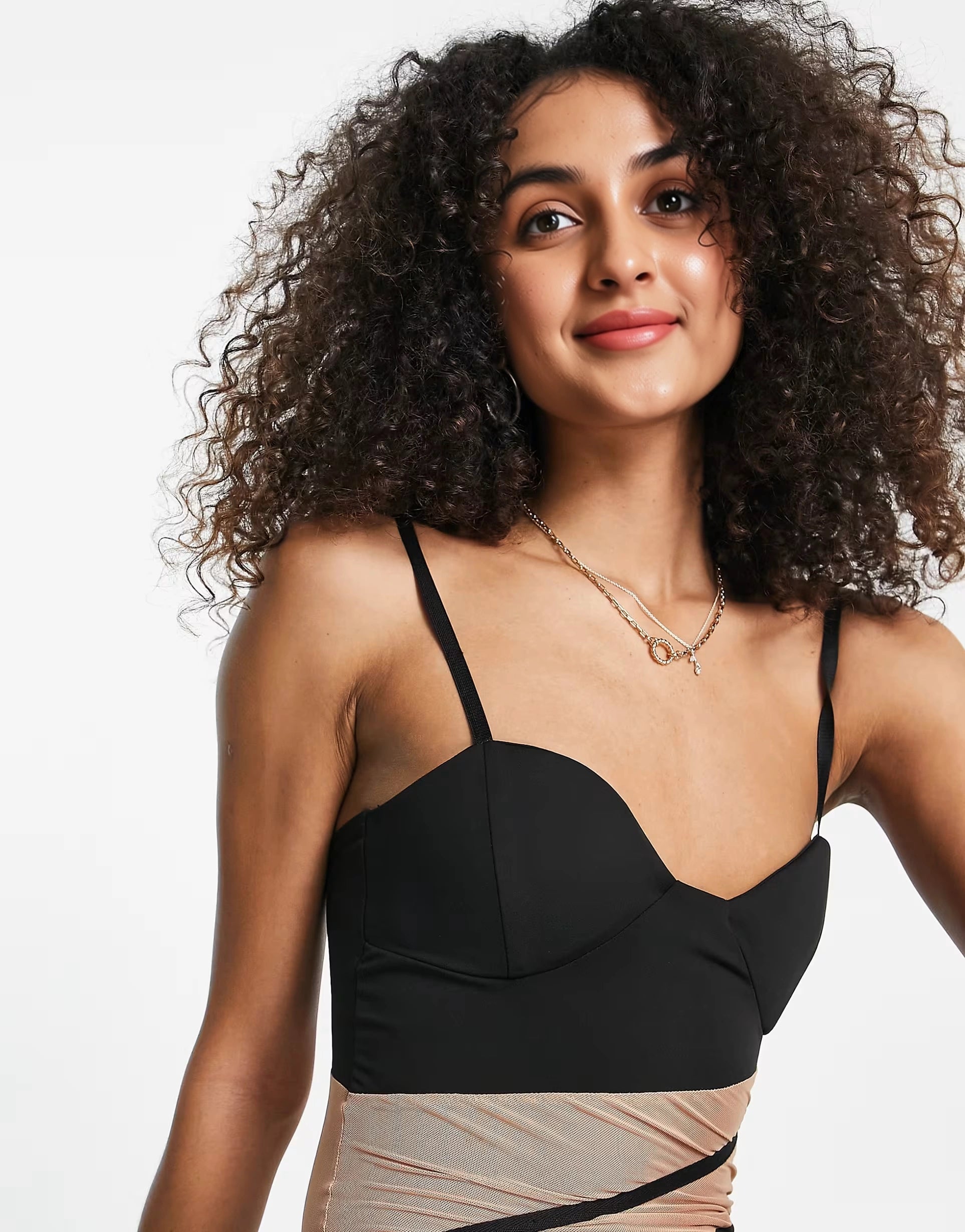 Missyempire Womens Cami Strap Sheer Panel Midi In Black
