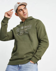 Mens Reebok Camo Logo Hoodie in Khaki Green