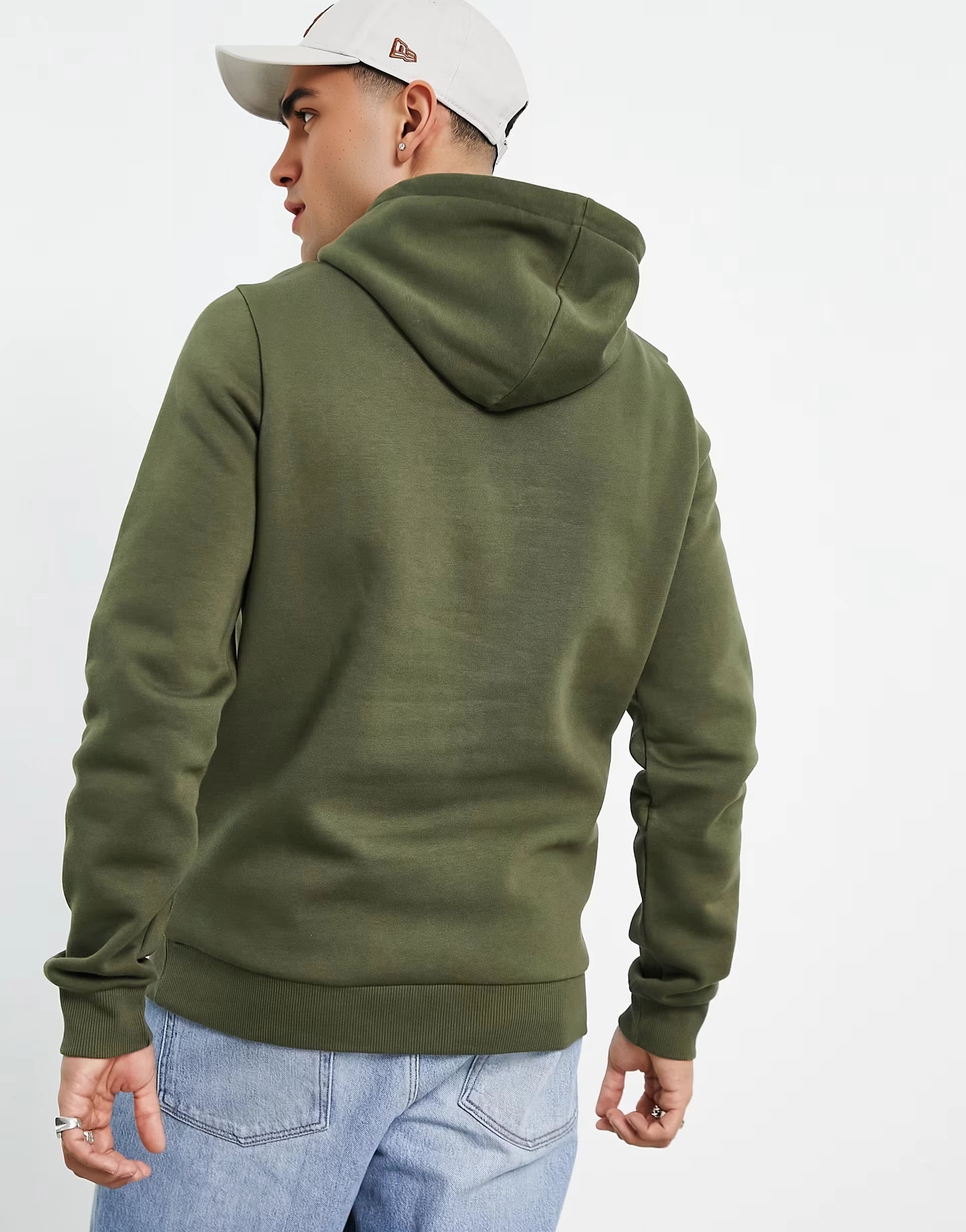 Mens Reebok Camo Logo Hoodie in Khaki Green