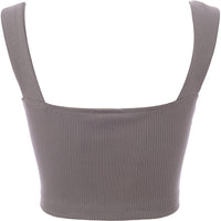 Puma Women's Grey Classic Ribbed Chunky Strap Top