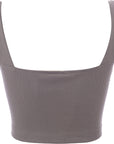 Puma Women's Grey Classic Ribbed Chunky Strap Top