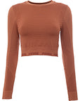 Puma Womens Brown Mocha Evoknit Seamless Crop Top