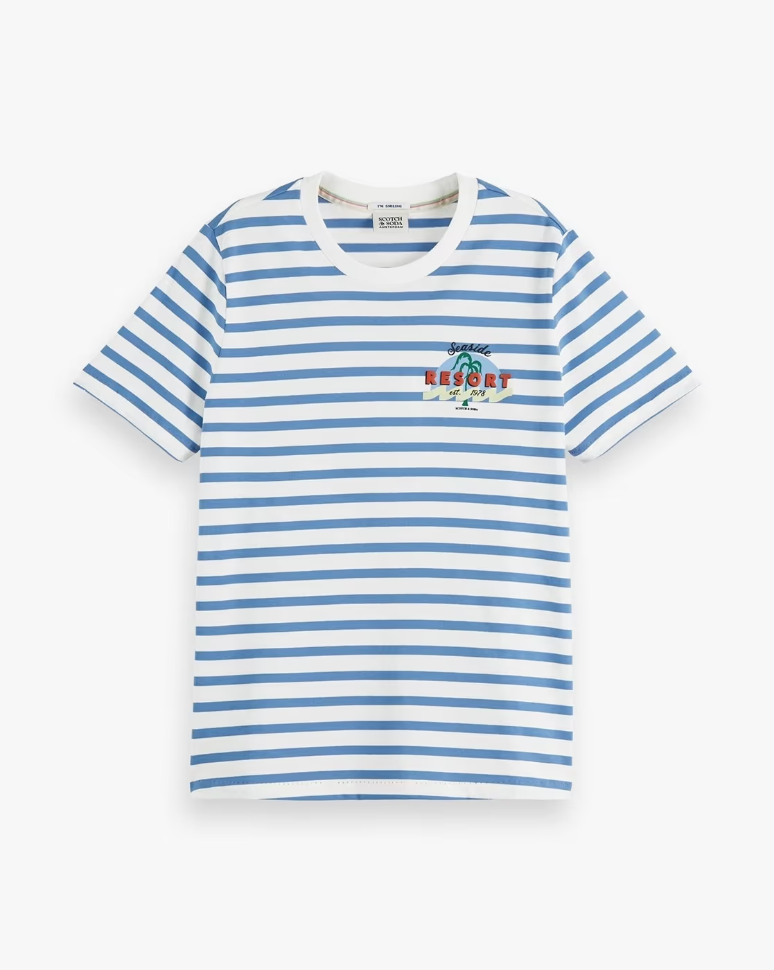 Maison Scotch Womens Striped Relaxed-Fit Cotton In Blue