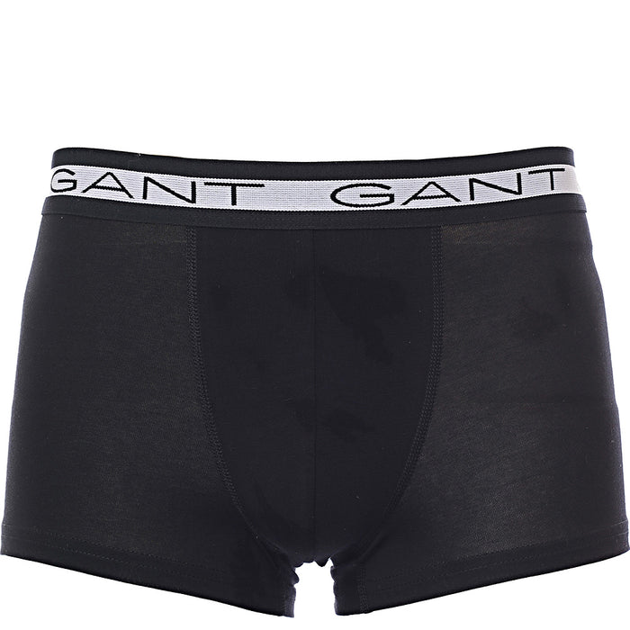 Gant Mens 5 Pack Trunks With Contrasting Logo Waistband In Black